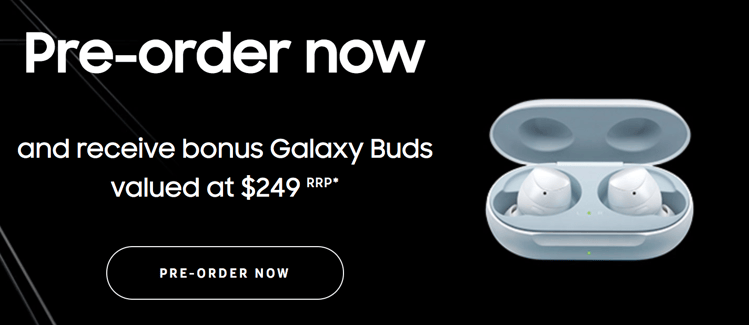 Preorder Samsung Galaxy S20 bonus Galaxy Buds