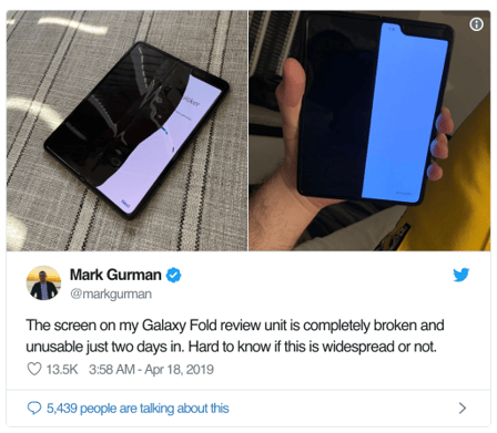 Samsung Fold screen break