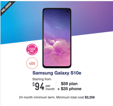 Samsung Galaxy S10e Telstra plan