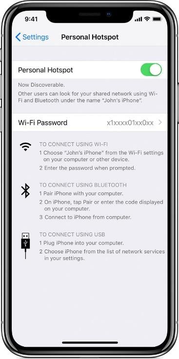 IOS Wi-Fi Hotspot Access Instruction